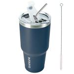 30 oz Navy Blue Insulated Tumbler with Straw