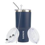30 oz Navy Blue Insulated Tumbler with Straw