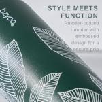 Bzyoo 24oz Insulated Tumbler with Straw - Leaf Green