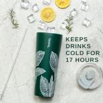 Bzyoo 24oz Insulated Tumbler with Straw - Leaf Green