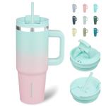 30 oz Stainless Steel Tumbler with Handle and Straws