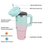 30 oz Stainless Steel Tumbler with Handle and Straws
