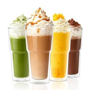 20oz Double Wall Glass Tumblers 4-Pack