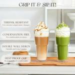 20oz Double Wall Glass Tumblers 4-Pack