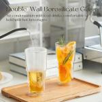 20oz Double Wall Glass Tumblers 4-Pack