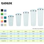 Light Blue Leopard 22oz Insulated Tumbler with Straw