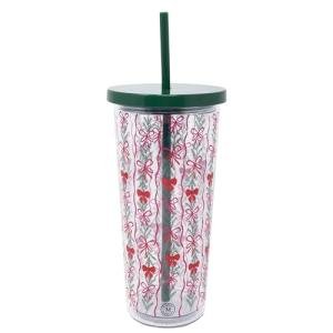 Martha Stewart Floral Insulated Tumbler with Straw