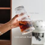 20 oz Ribbed Glass Tumblers with Lids & Straws