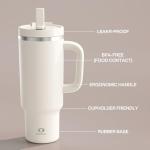 40 oz Stainless Steel Tumbler with Handle and Straw