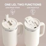 40 oz Stainless Steel Tumbler with Handle and Straw