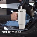 40 oz Stainless Steel Tumbler with Handle and Straw