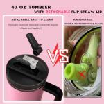 30 oz Insulated Tumbler with Handle and Straw