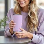 SANDJEST 20oz Purple Stainless Steel Travel Tumbler