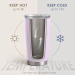 SANDJEST 20oz Purple Stainless Steel Travel Tumbler