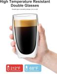 17oz Double Wall Glass Coffee Mugs - Set of 2