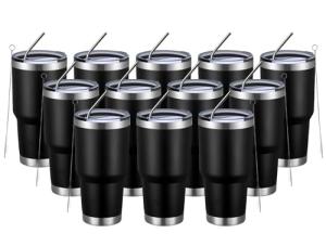 30oz Insulated Stainless Steel Tumbler Set - Black