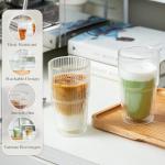 KEMORELA 2-Pack Double Wall Insulated Glass Tumblers