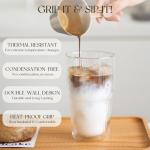 KEMORELA 2-Pack Double Wall Insulated Glass Tumblers