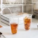 KEMORELA 2-Pack Double Wall Insulated Glass Tumblers