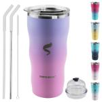 20oz Pink Insulated Tumbler with Straw and Lid
