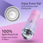 20oz Pink Insulated Tumbler with Straw and Lid