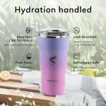 20oz Pink Insulated Tumbler with Straw and Lid