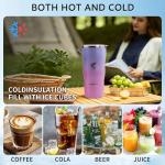 20oz Pink Insulated Tumbler with Straw and Lid