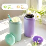 6 Pack Insulated Glass Tumblers with Lids and Straws