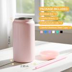 6 Pack Insulated Glass Tumblers with Lids and Straws