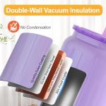 6 Pack Insulated Glass Tumblers with Lids and Straws