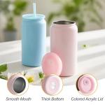 6 Pack Insulated Glass Tumblers with Lids and Straws