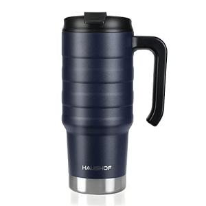 24 oz Insulated Travel Mug with Handle - Navy Blue