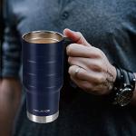 24 oz Insulated Travel Mug with Handle - Navy Blue