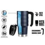 24 oz Insulated Travel Mug with Handle - Navy Blue
