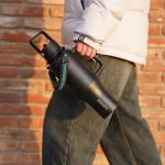 Navy Blue Insulated 35oz Water Bottle with Straw