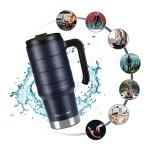 24 oz Insulated Travel Mug with Handle - Navy Blue