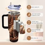 40 Oz Wolf Tumbler with Handle and Straw