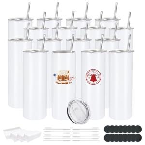 16 Pack 20 oz Skinny Stainless Steel Tumblers