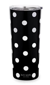 Kate Spade Black/White Travel Tumbler, 24 Ounce