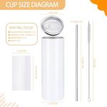 16 Pack 20 oz Skinny Stainless Steel Tumblers