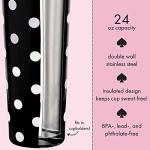 Kate Spade Black/White Travel Tumbler, 24 Ounce