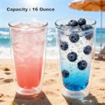 16 oz Unbreakable Double-Walled Insulated Tumblers - Set of 4