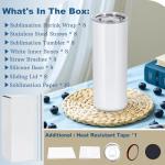 8-Pack 20 oz Stainless Steel Skinny Tumblers