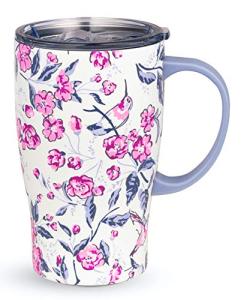 Vera Bradley 18oz Insulated Coffee Tumbler - Pink Floral