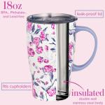 Vera Bradley 18oz Insulated Coffee Tumbler - Pink Floral