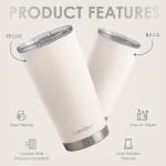 Beige 20oz Stainless Steel Insulated Travel Tumbler