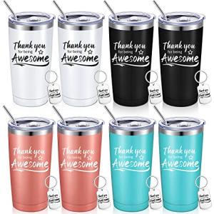 16-Pack Thank You Tumblers with Lids and Straws
