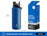 40 oz Insulated Water Bottle with Straw Lid