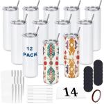 20 Oz Sublimation Tumblers - 12 Pack, Insulated