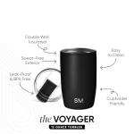 Midnight Black Insulated Travel Coffee Mug 12oz